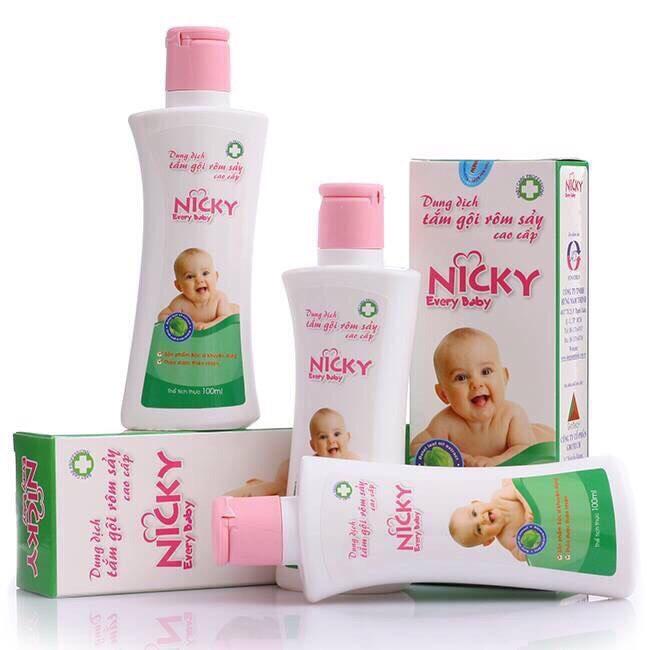 [HCM]Sữa tắm gội Nicky phòng ngừa rôm sảy cho bé 100ml - Rôm bay hết sảy
