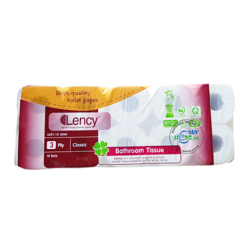 Giấy vệ sinh Lency nâu 10 cuộn 3 lớp