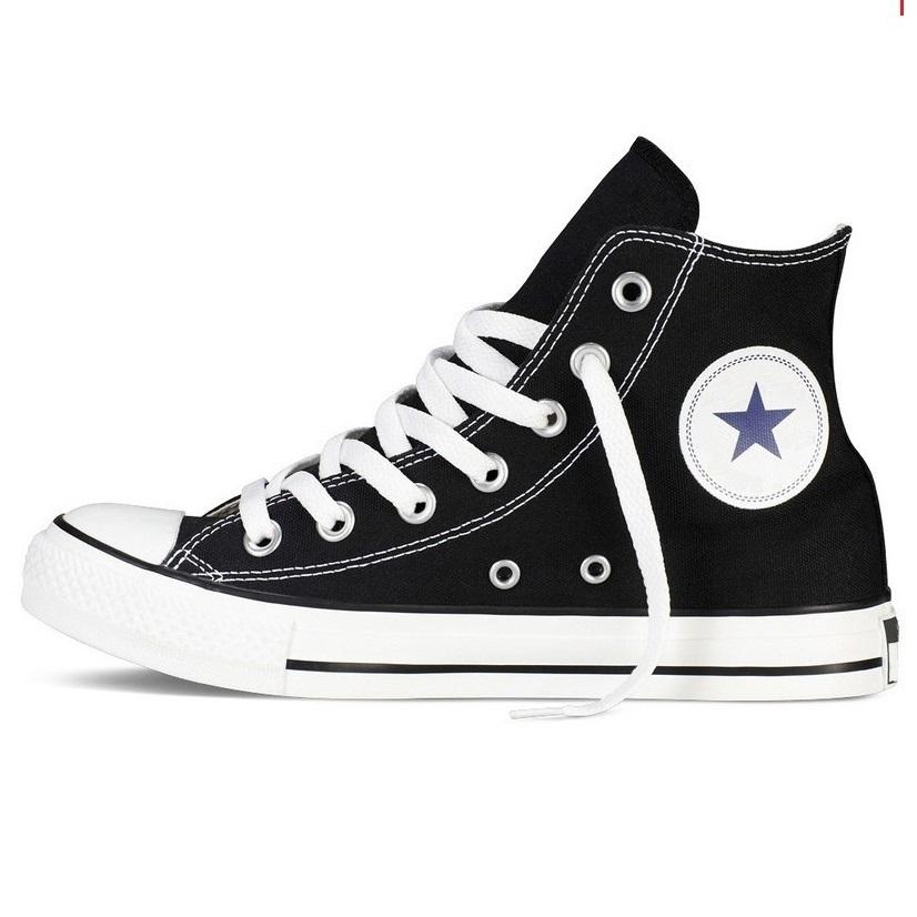 [HCM]Giày Vải Sneaker Thể Thao CV Cổ Cao Đen Nữ