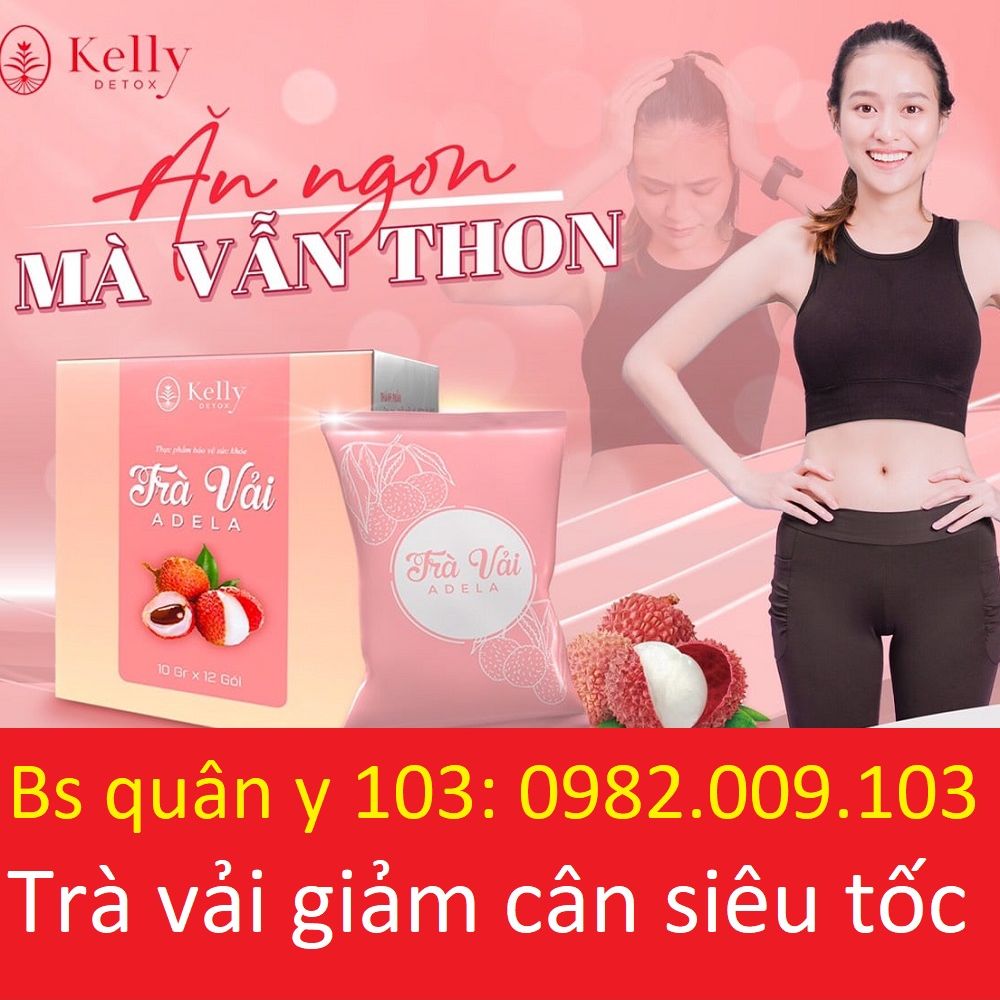 Trà giảm cân siêu tốc vị trà vải adela detox kelly