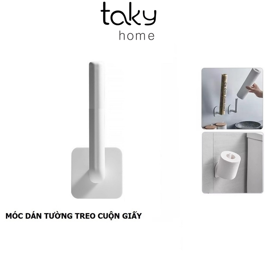 Móc Treo Cuộn Giấy Gắn Tường, Móc Treo Cuộn Giấy Bếp, Móc Dán Tường Siêu Dính, Móc Treo Đồ Dính Tường Đa Năng, Giá Treo Giấy Vệ Sinh Cuộn Lớn. TakyHome 4070