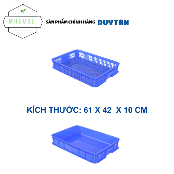 Sóng nhựa bít có nắp - sóng hở có nắp nhựa hdpe duy tân cao 10cm, sọt nhựa 1 tấc hàng chính hãng