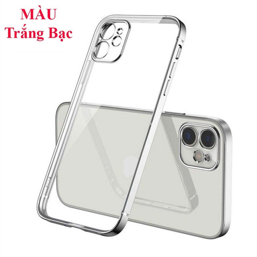 Ốp Lưng Dẻo Trong Suốt Viền Si Vuông Dành Cho IPhone 12 Pro Max,12,11 Pro Max,11pro,IP11,XsMax,7Plus,7G,6Plus,6G Ốp Điện Thoại Trong Suốt Mạ Khung Hình Vuông Cổ Điển Sang Trọng Mới nhất 2021