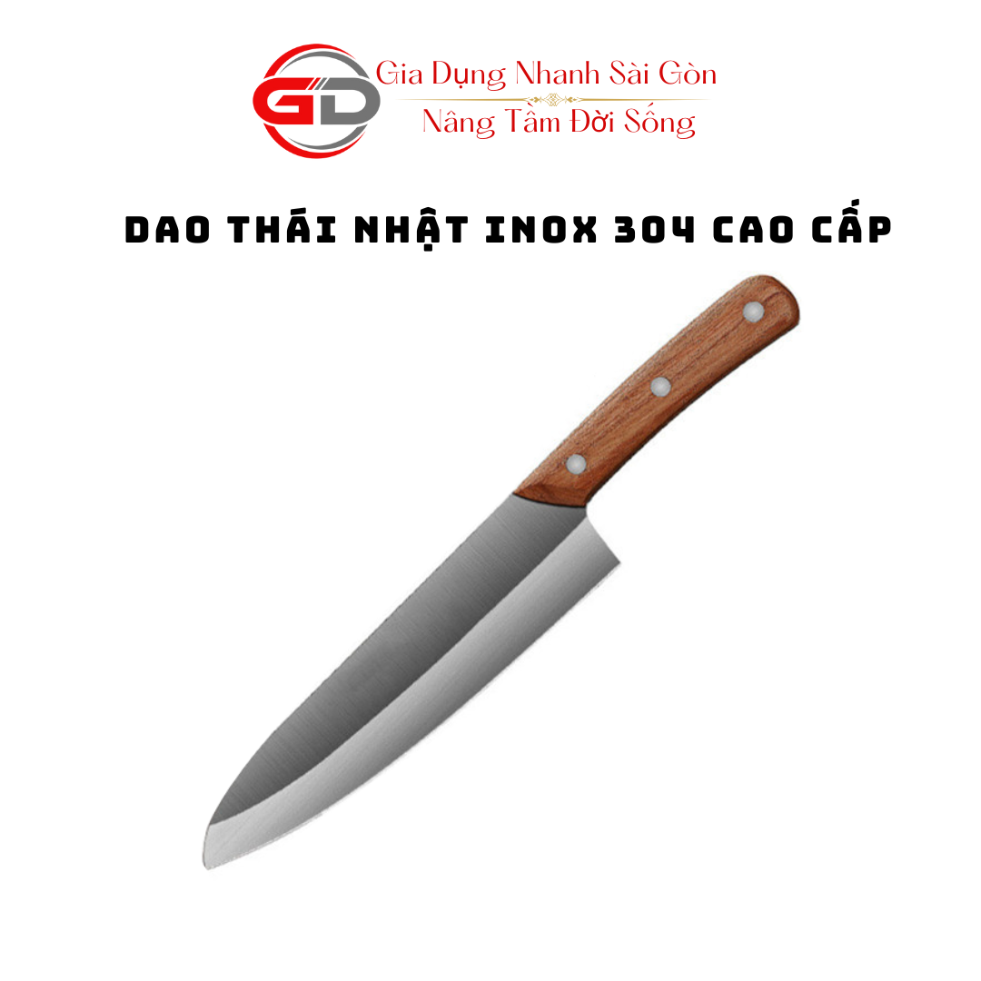Dao gọt thái cán gỗ, dao nhật asakh - sk5 chuyên thái thịt - gọt - cắt hoa quả chất liệu inox siêu sắc