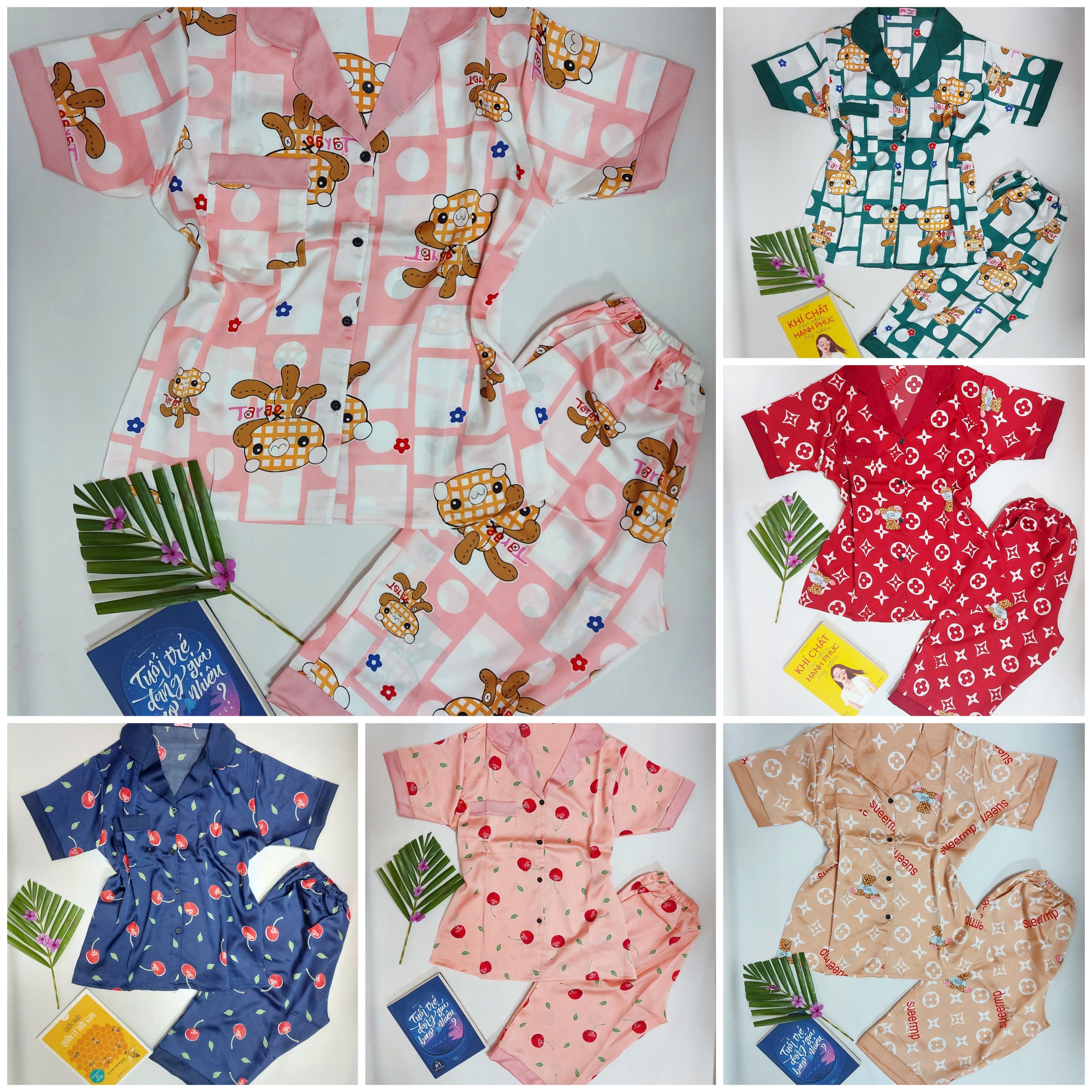 Bộ pijama lụa satin CAO CẤP lửng cực mát