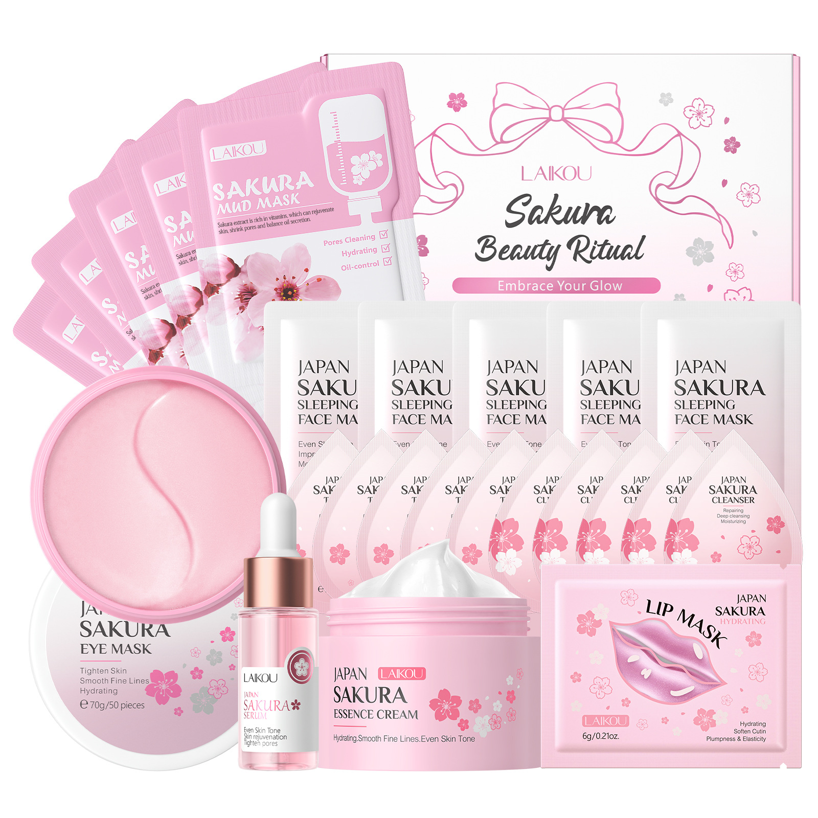 LAIKOU Bộ sản phẩm sữa ốc sên Laico Sakura - Nhiều lựa chọn kết hợp, có sẵn trong kho.