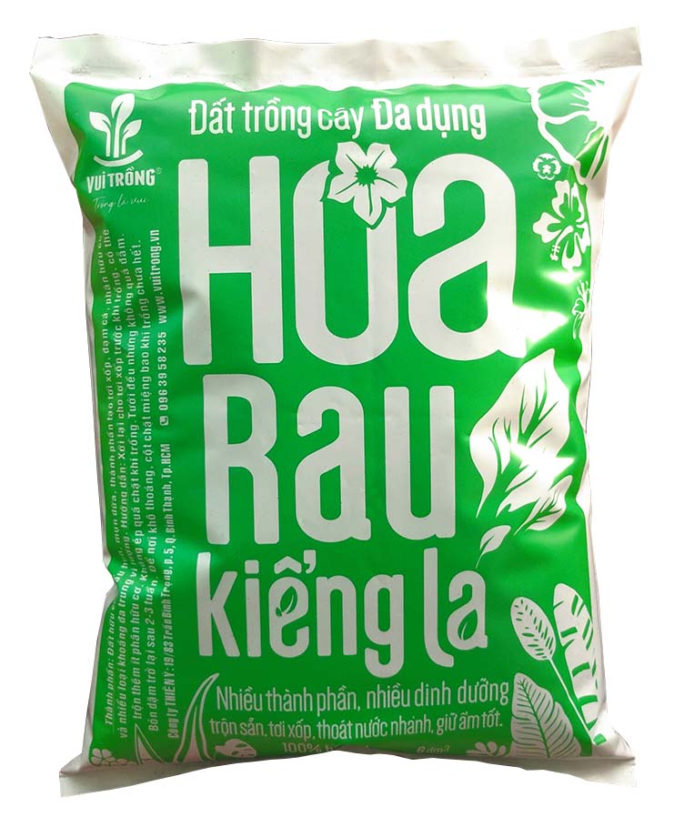 [HCM] Đất trồng rau, VUI TRỒNG, đất trồng rau trộn sẵn nhiều thành phần, túi 6dm3, Đất sạch trồng rau ở Thành phố, đất trồng rau sân thượng, trồng rau thùng xốp, nhiều thành phần, thoát nước tốt, trồng được nhiều vụ.
