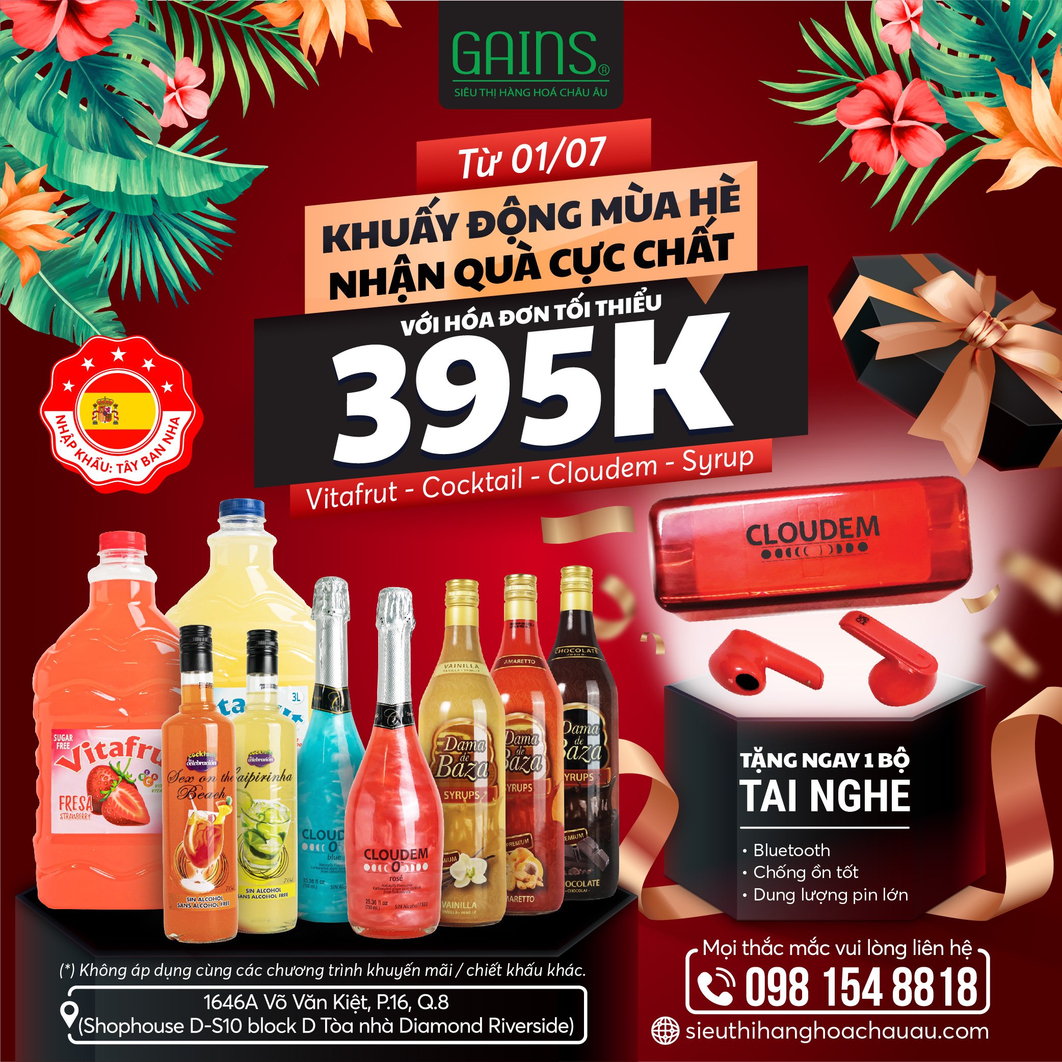 Cloudem blue nước cocktail trái cây có ga