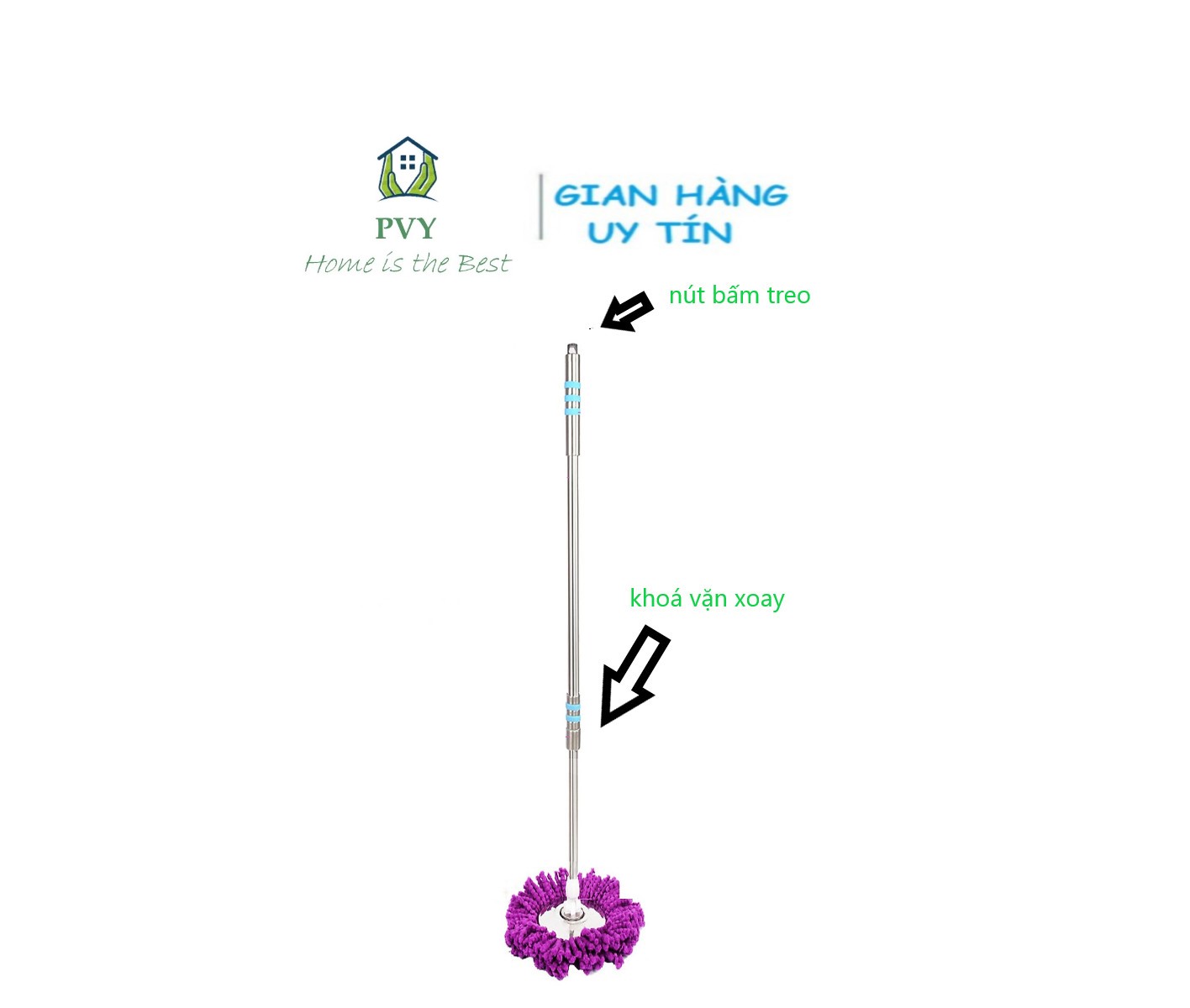Cây lau nhà, chổi lau nhà 360 độ cao cấp thông minh thái lan g7 nhập khẩu 100% gia phú