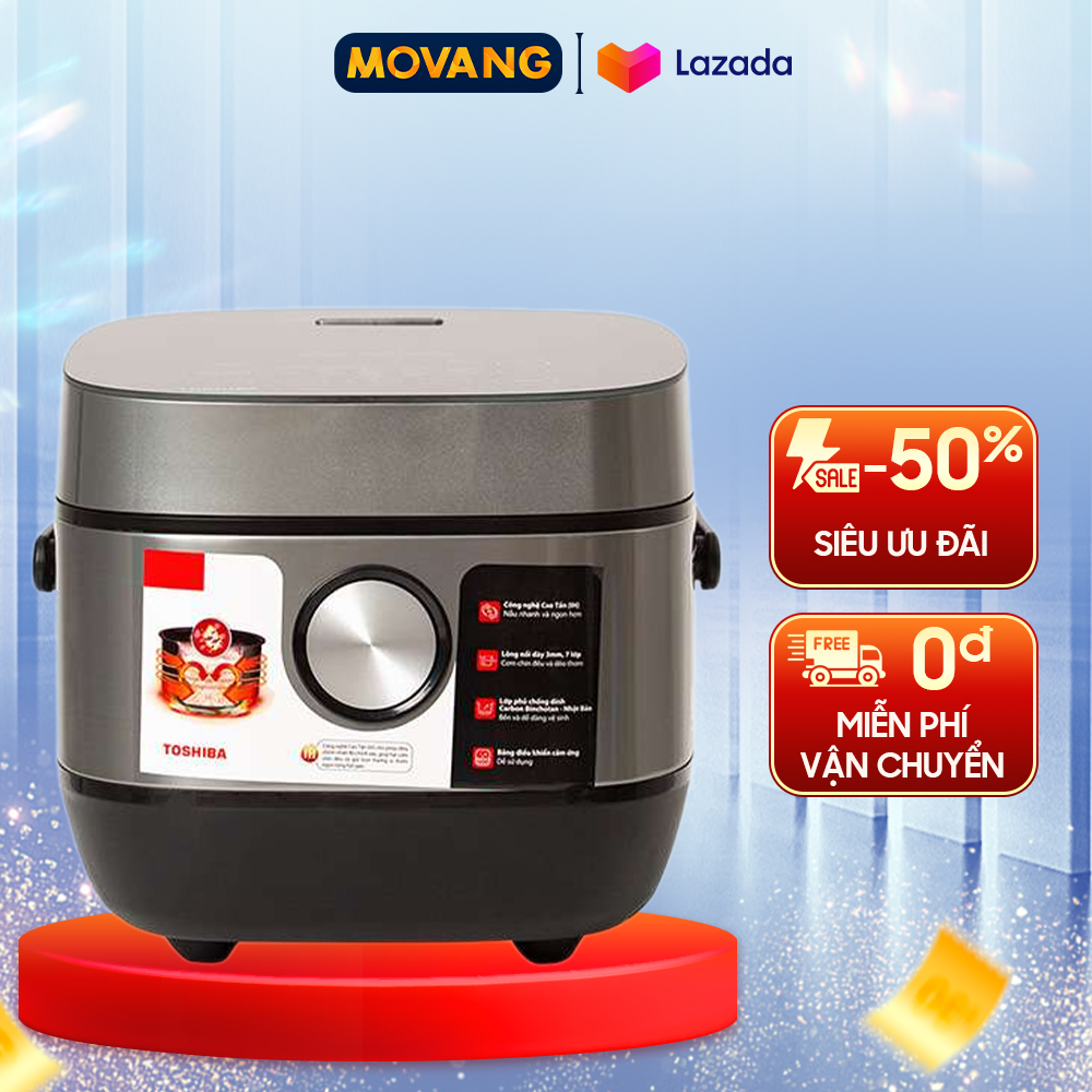 - Nồi cơm cao tần Toshiba 1 lít RC-10IP1PV - Có xửng hấp Nồi chống dính Hẹn giờ nấu xong Đồng hồ hiển thị giờ