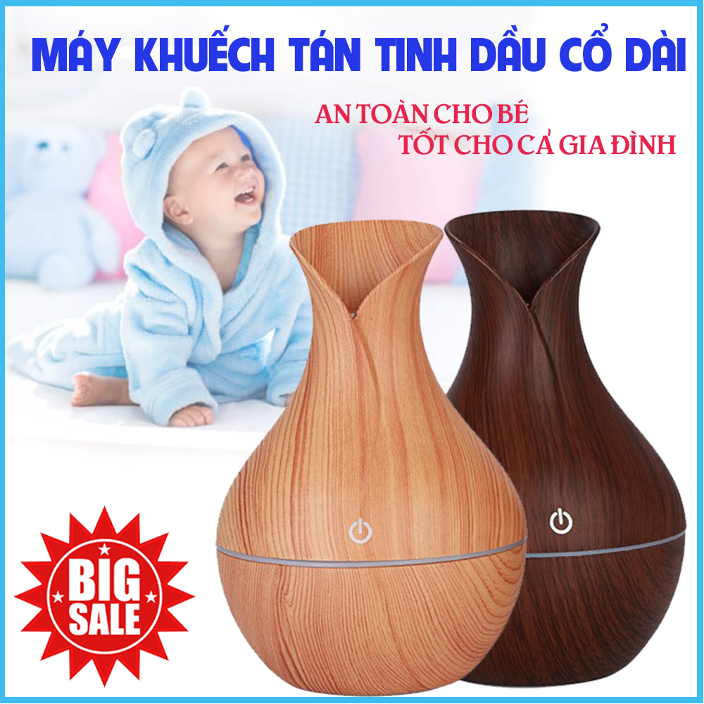 Máy phun sương xông tinh dầu Vân gỗ cổng USB,may phun suong mini bảo vệ phòng thơm tho và có 1 giấc ngủ ngon