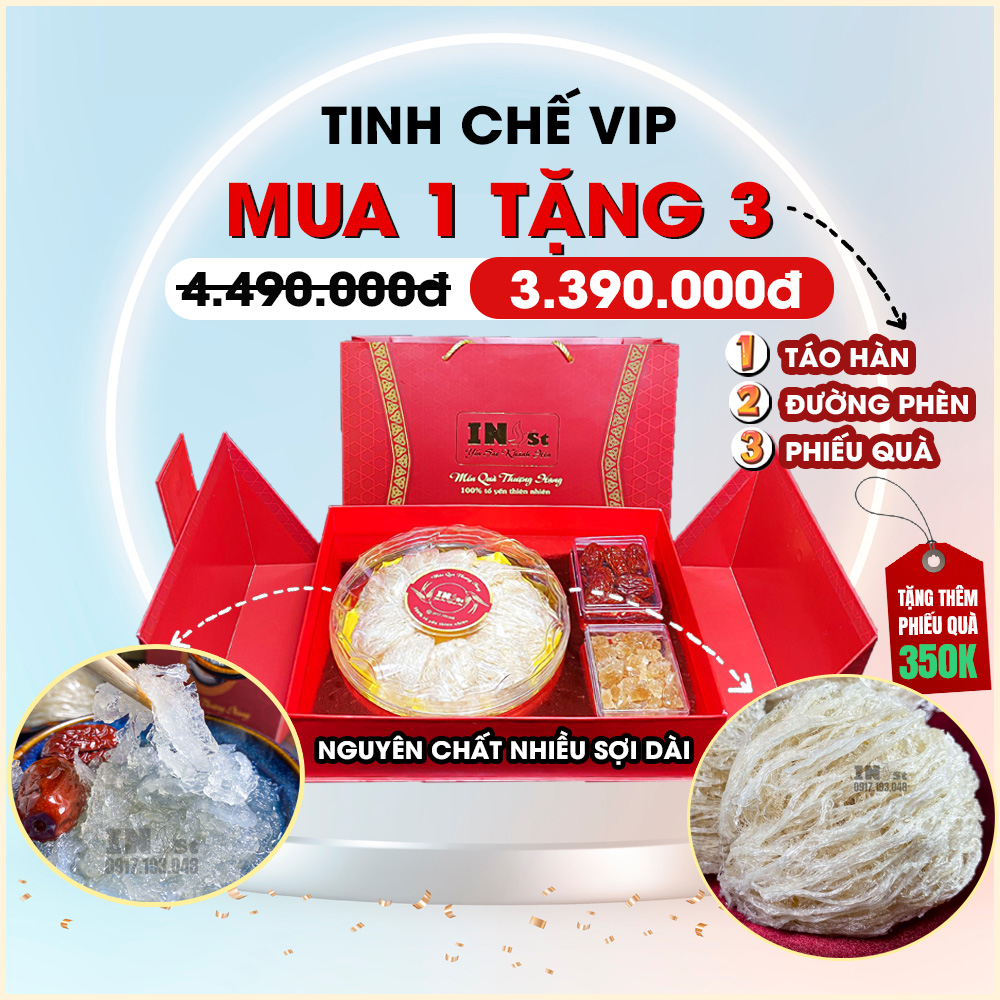 100g yến tinh chế loại vip nhiều sợi nguyên chất - yến tinh chế sợi - yến sào tinh chế nha trang inest