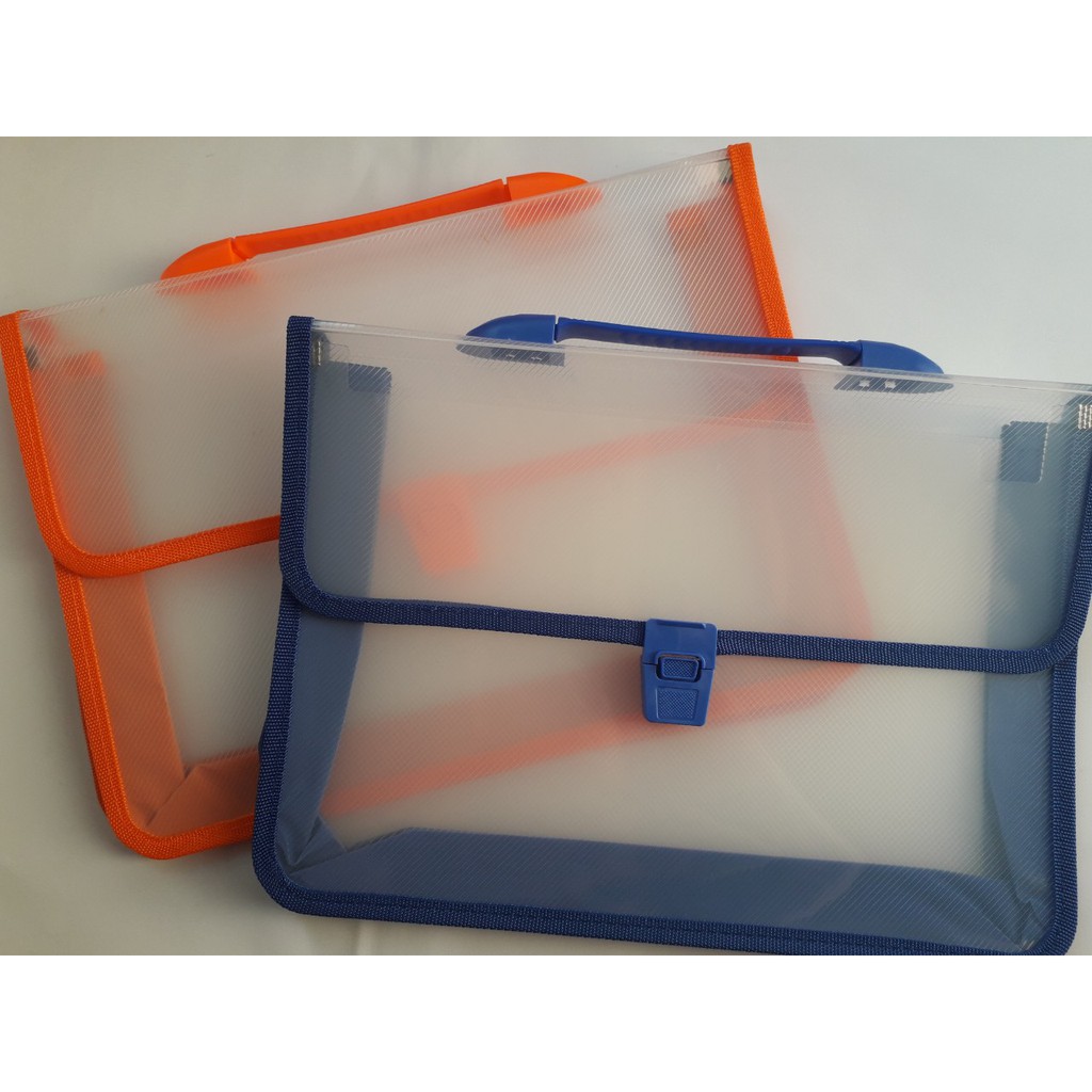 Cặp Học Thêm Nhựa Trong Suốt, 2 Ngăn - Ms 9159