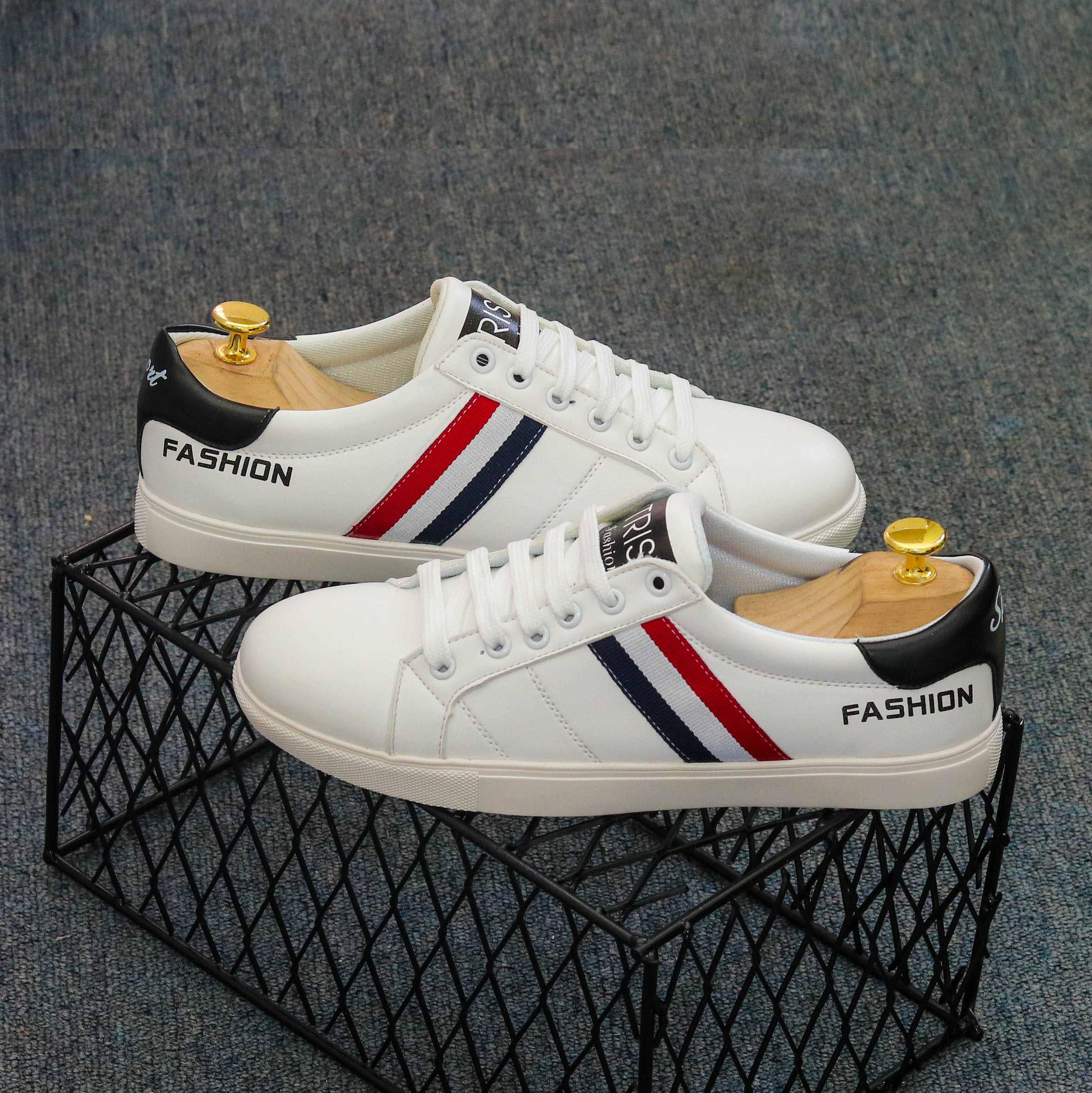 Giày nam sneaker , giày thể thao, giày trắng gót đen mã M18 cao cấp. ưu đãi 50% cực hấp dẫn