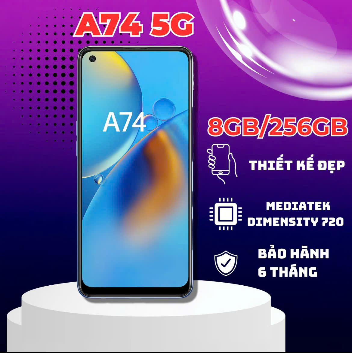 Op A74 5g Phone 8Gb/256Gb 2Sim Huge Battery 5000Mah, Original and Beautiful