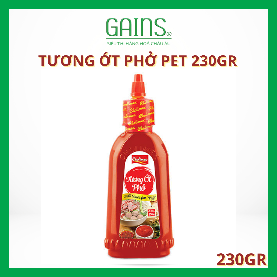 Tương Ớt Phở Cholimex 230g - Chai Pet Tiện Lợi - Cay Nồng Chuẩn Vị Phở Việt - Date 25/3/2027