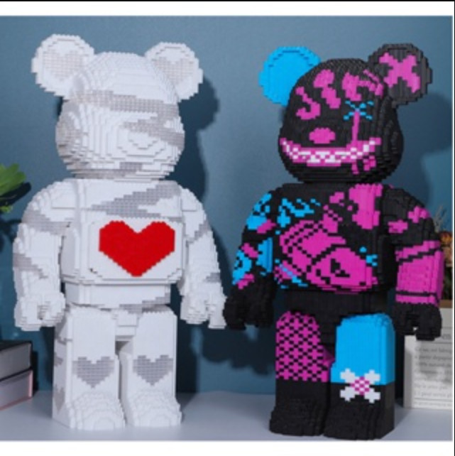 Mô hình lắp ráp gấu bearbrick cỡ lớn 30cm - 36cm, Đồ chơi lắp ráp