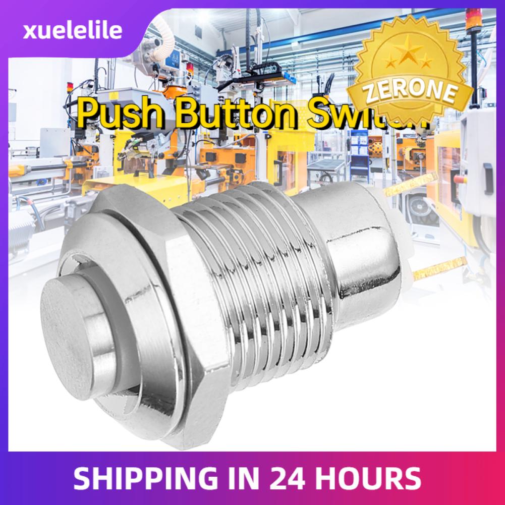 Xuelelile công tắc khởi động nút nhấn bằng thép không gỉ 10mm nút ấn tạm thời không thấm nước, 3v