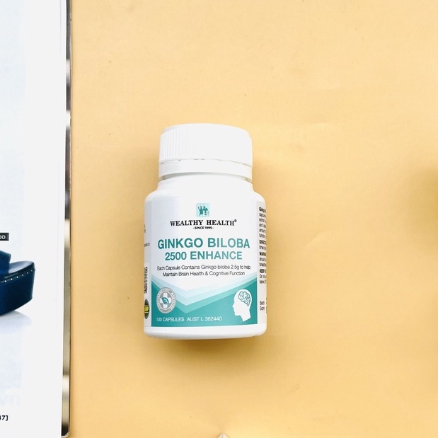 Viên uống bổ não Wealthy Health Ginkgo Biloba 2500 Enhance 100 viên của Úc