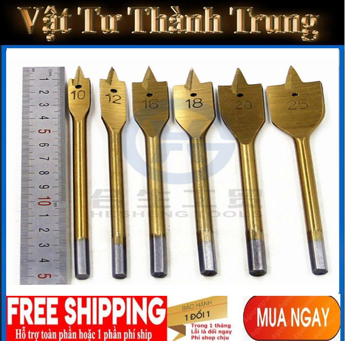 Bộ 6 mũi khoan khoét gỗ đuôi cá chuyên dụng