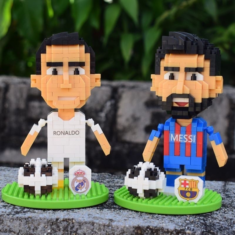ĐỒ CHƠI Mô Hình Lắp Ráp Lego Cầu thủ Bóng Đá Ronaldo, Messi