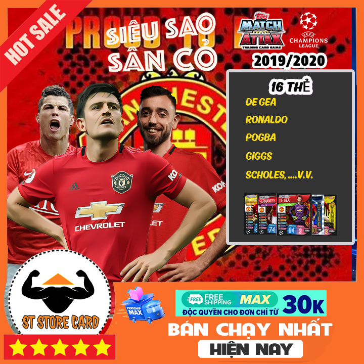 Thẻ cầu thủ bóng đá manchester united size poca match attax việt nam 2019/20 thẻ cầu thủ in custom st store card