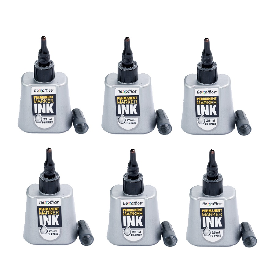 Bộ 6 mực bút lông dầu flexoffice fo-pmi-02