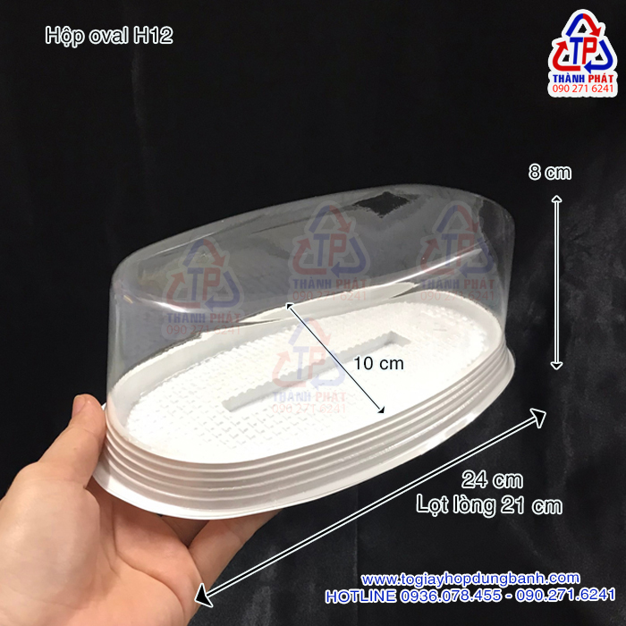 [HCM] 50c Hộp nhựa oval trắng H12 đựng bánh bông lan hình oval - hộp nhựa hình elip - Hộp nhựa hình bầu dục - Hộp đựng bánh bò thốt nốt