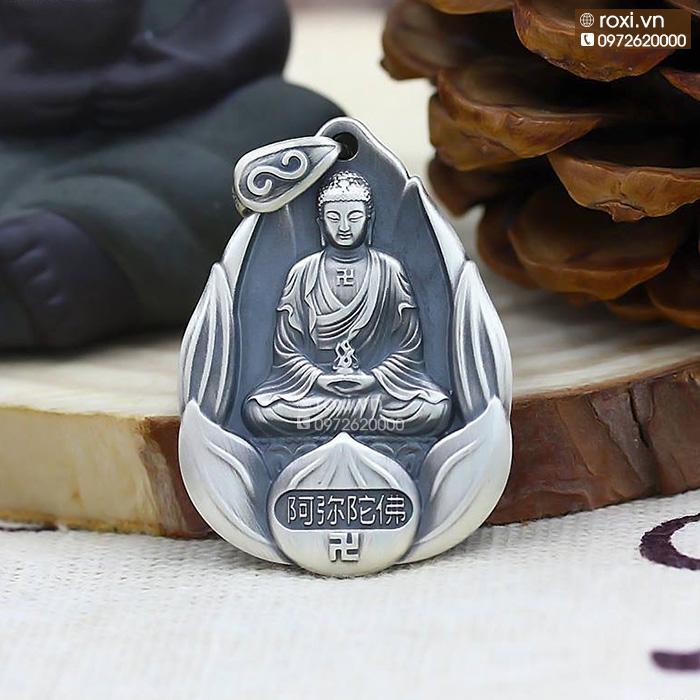 Mặt phật bản mệnh bạc thái phật a di đà