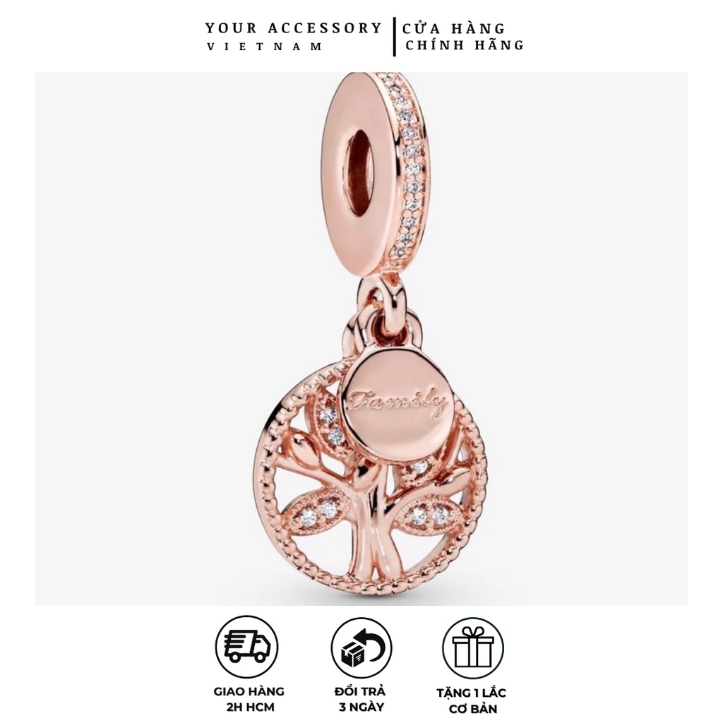 Hạt charm đính đá kiểu Pandora cao cấp YAC09