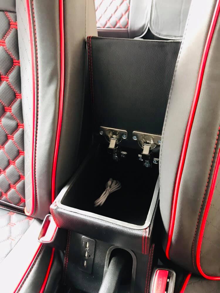 HỘP Tì TAY ZIN THEO XE KIA MORNING 2013-2020 mẫu gỗ 2 màu đen, ghi