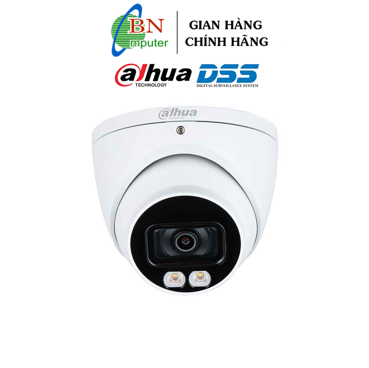Camera quan sát HDCVI Dahua Full Colour 5.0MP HDW1509TP-A-LED có mic có đèn Led trợ sáng ban đêm có màu