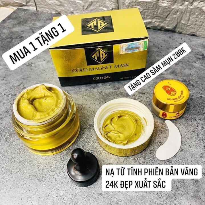 NẠ BÙN VÀNG 24K TỪ TÍNH QLADY( Có tặng kèm nam châm hút và 1 cao mụn ) .