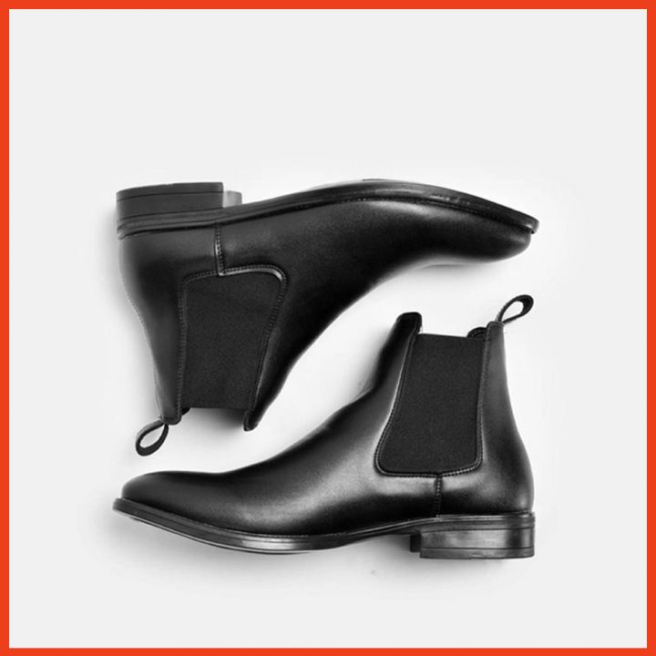 Giày chelsea boot nam - giày tây nam chelsea boot da không nhăn cổ cao công sở classic