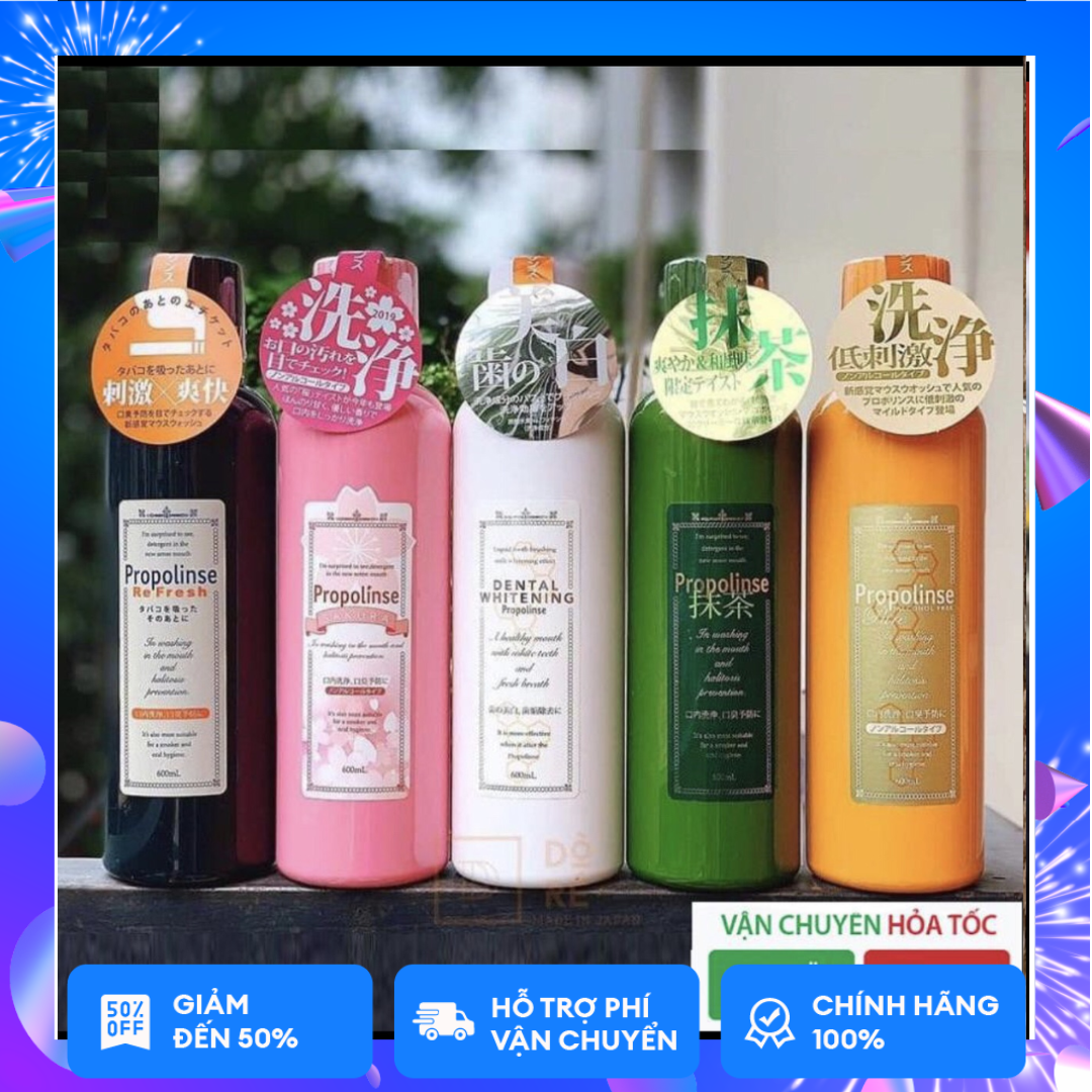 Nước súc miệng Propolinse 600ml Nhật Bản. nước xúc miệng trắng răng nội địa Nhật