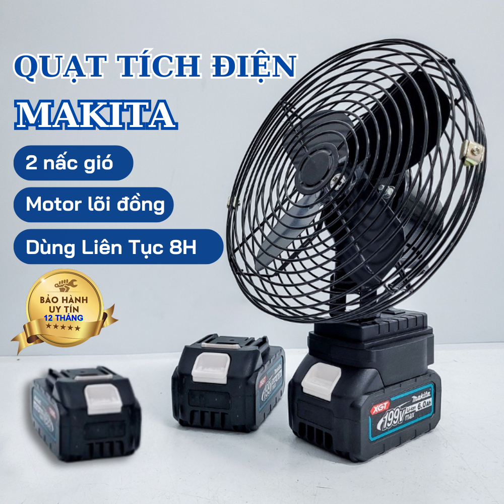  Bảo hành 12 tháng - Cobo Quạt sạc tích điện kim loại và pin makita 24000mAh với 10 cell pin  siêu mạnh 21v dễ mang theo  pin đa năng dễ thay thế 