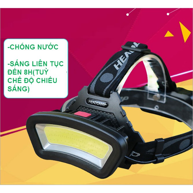 Đèn pin đội đầu siêu sáng led COB K81,đèn đội đầu sửa chữaa,cắm trại