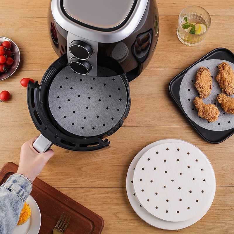 Giấy lót nồi chiên không dầu - 100 giấy nến đục lỗ size 15/22 cm - giấy nến lót nồi chiên