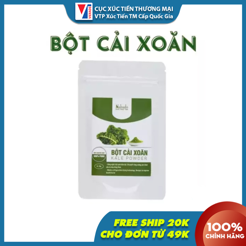 [MIỄN PHÍ VẬN CHUYỂN] Bột Cải Xoăn NAHUDO 50g - Bột Kale Sấy Lạnh Sáng Mắt Sáng Da, Hỗ Trợ Tiêu Hóa, Bổ Sung Canxi [CT CẤP QUỐC GIA]