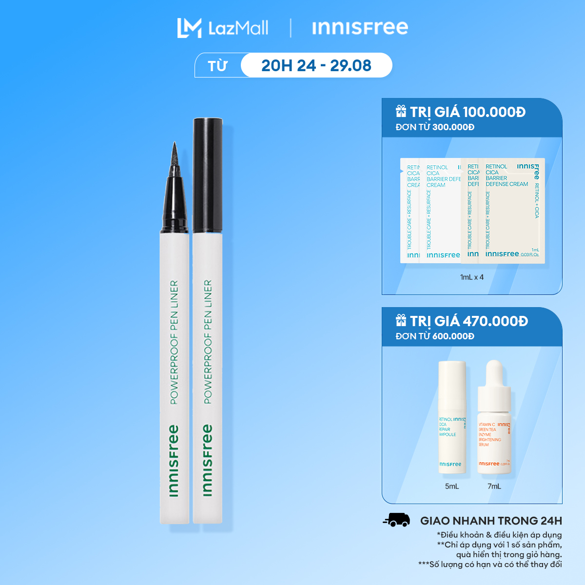 Bút kẻ viền mắt nước lâu trôi INNISFREE Powerproof Pen Liner