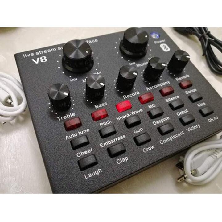 Suond card v8 hát live stream thu âm bảo hàng 6 tháng đổi mới
