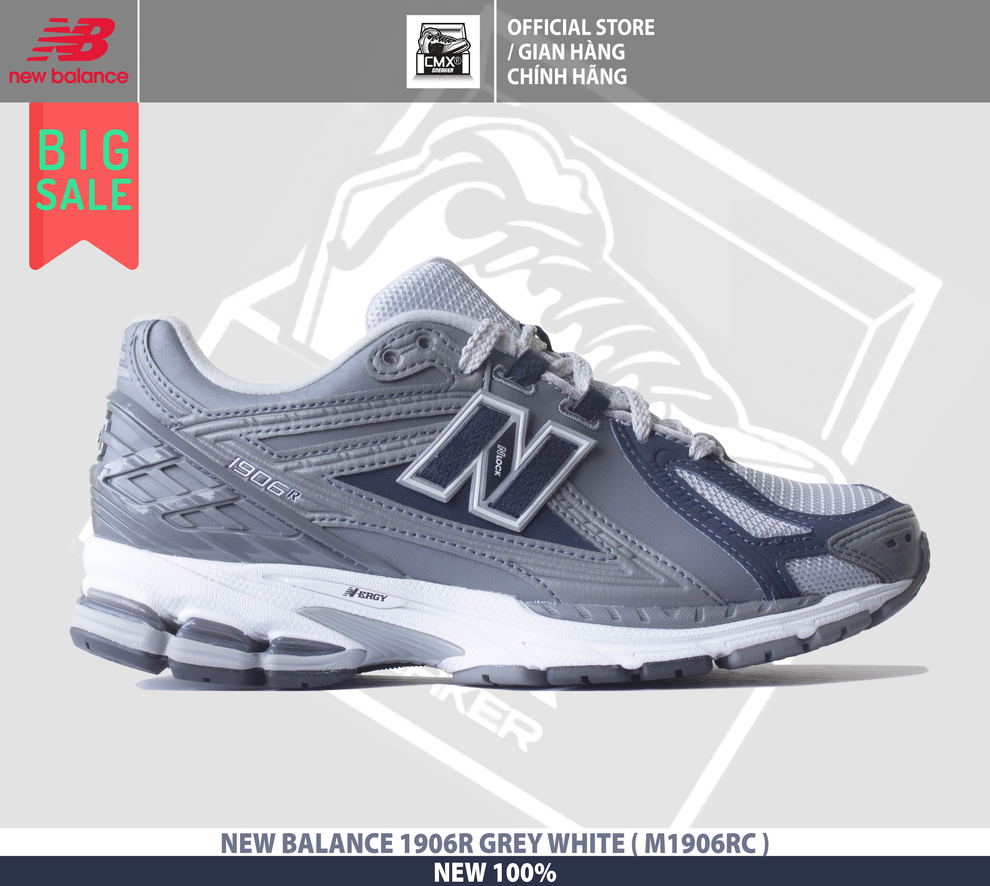 😘 giày new balance 1906r steel gray - authentic 100%