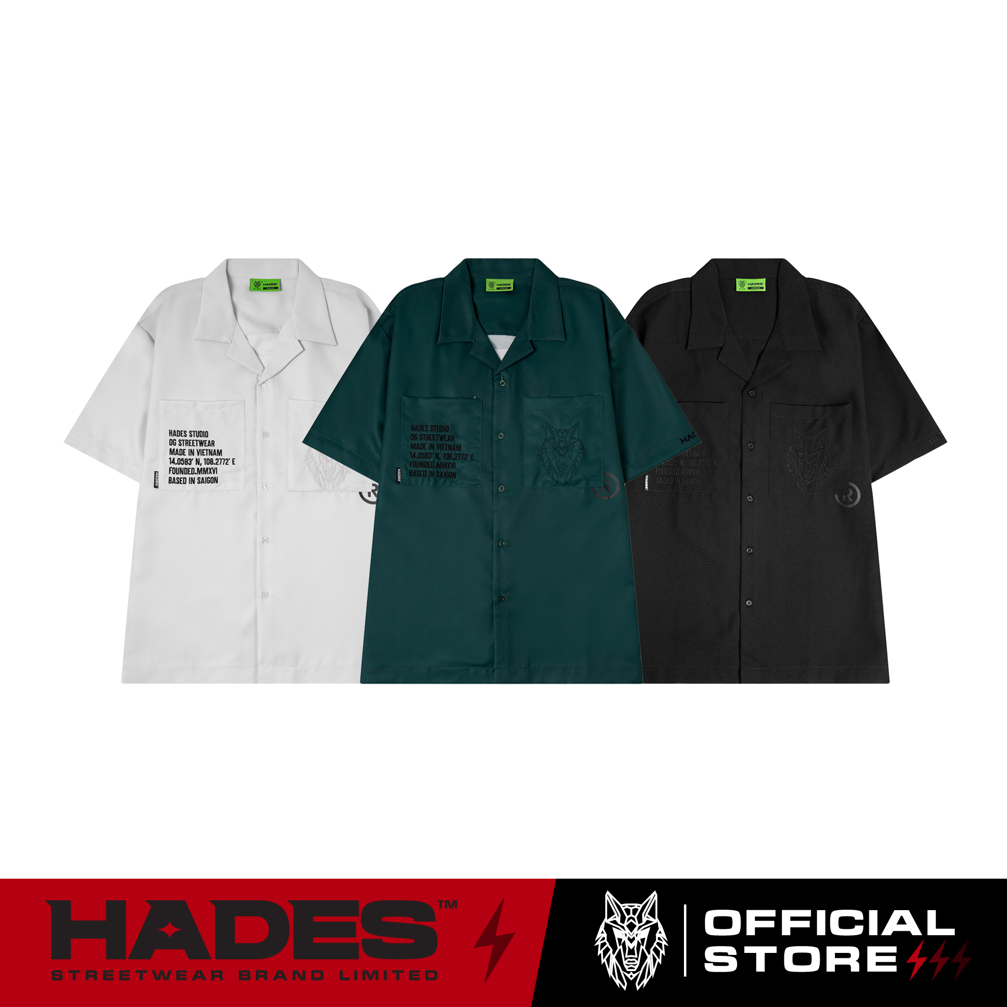 Áo sơ mi tay lỡ unisex shroud vải kate silk - hades brand chính hãng