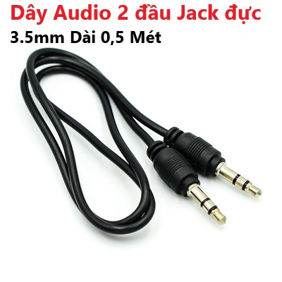 Dây audio 2 đầu jack đực 3.5mm dài 0,5 mét
