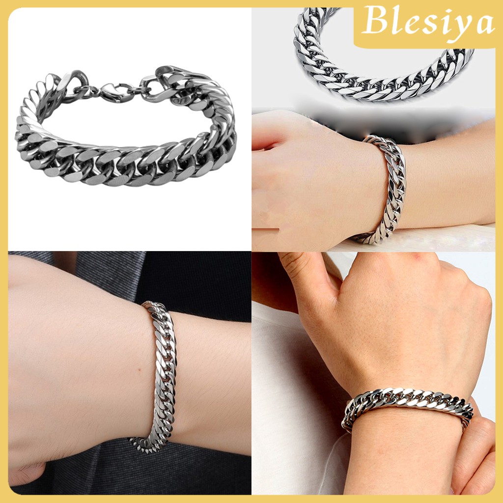  Vòng Tay Nam Thép Không Gỉ Cuba Chuỗi Liên Kết Vòng Tay Nam Nữ Trang Sức Thời Trang Nam Phụ K 