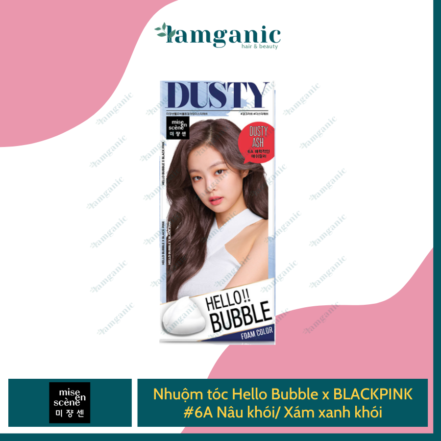 [HCM][Chính Hãng Mise En Scene] Thuốc Nhuộm Tóc Dạng Bọt Hello Bubble Foam x BLACKPINK  - Màu Dusty Ash