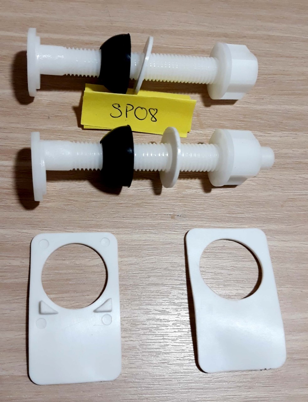 SP08 - Ốc chốt nhựa nắp bồn cầu, bù lon 12 phân