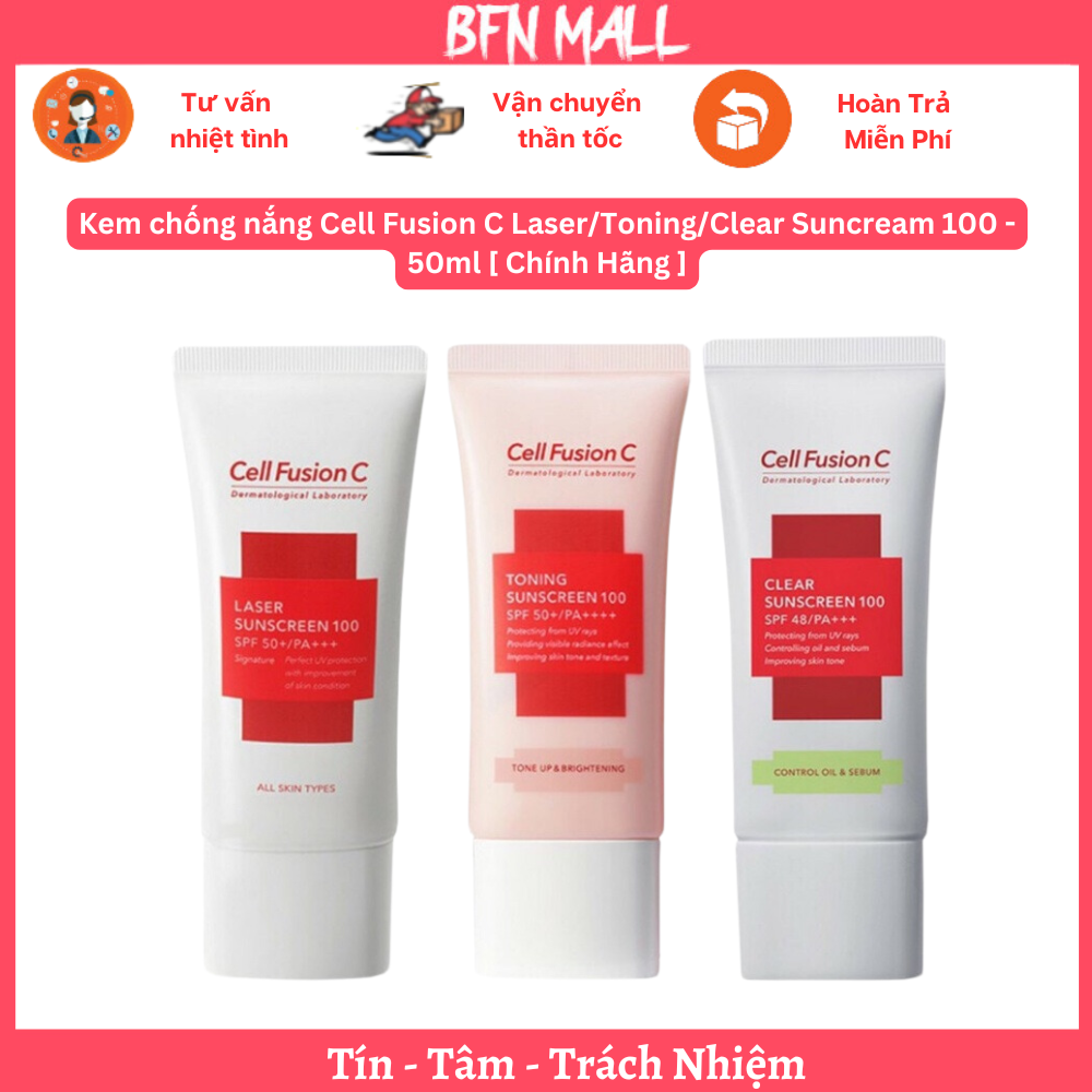 Kem chống nắng Cell Fusion C Laser/Toning/Clear Suncream 100 - 50ml [ Chính Hãng ]