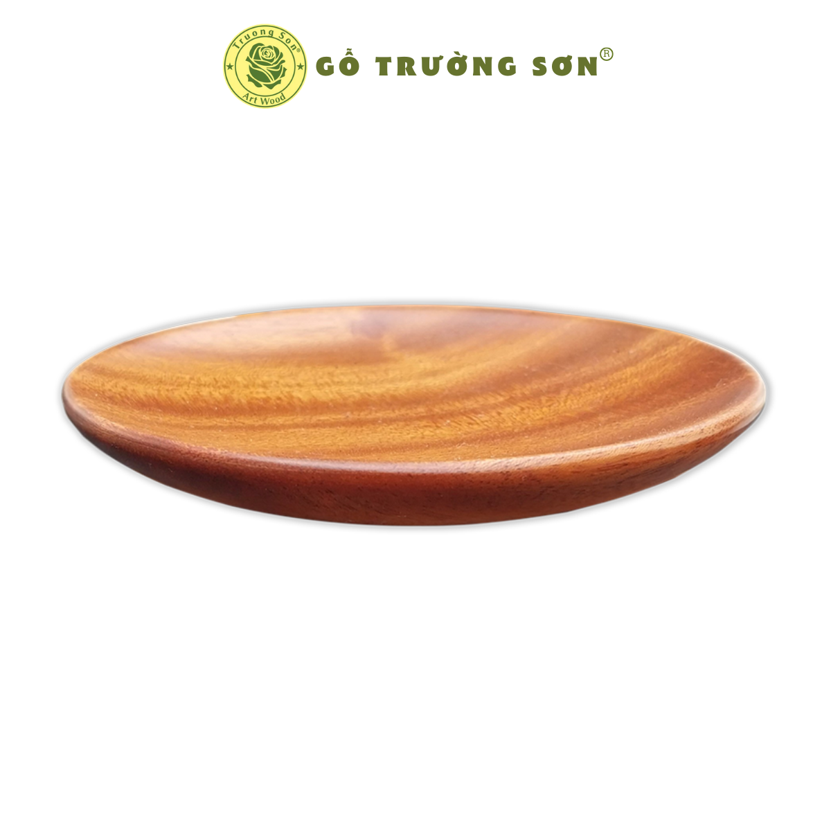 [HCM]Bộ Khay/Dĩa Gỗ Xà Cừ Hình Tròn Có Đế Chân (4 Size) - Đồ Gỗ Nhà Bếp Thương Hiệu Trường Sơn