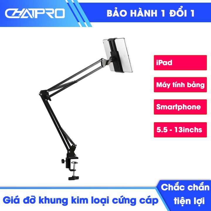 Giá đỡ iPad, máy tính bảng có chân kẹp đầu giường, cạnh bàn